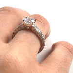Engraved Solitaire Engagement Ring Setting