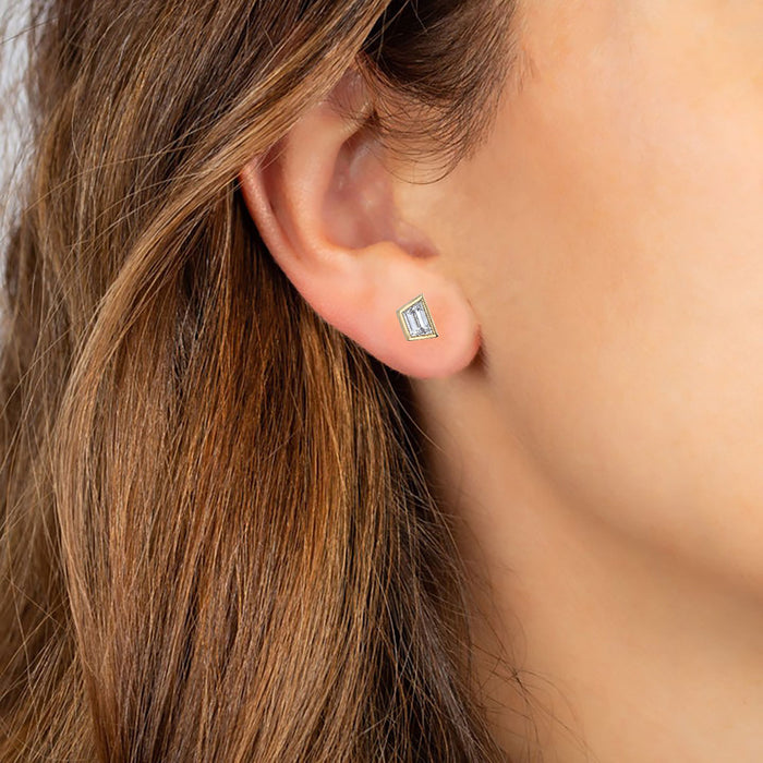 Diamond Trapezoid Sloane Stud Earrings