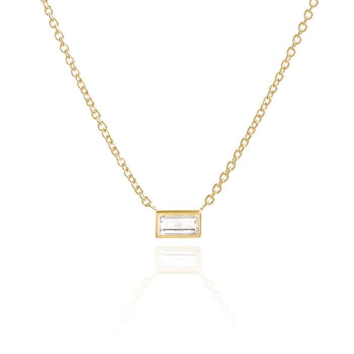 Diamond Baguette Bezel Necklace