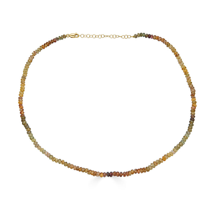 Golden Zircon Bead Strand Necklace