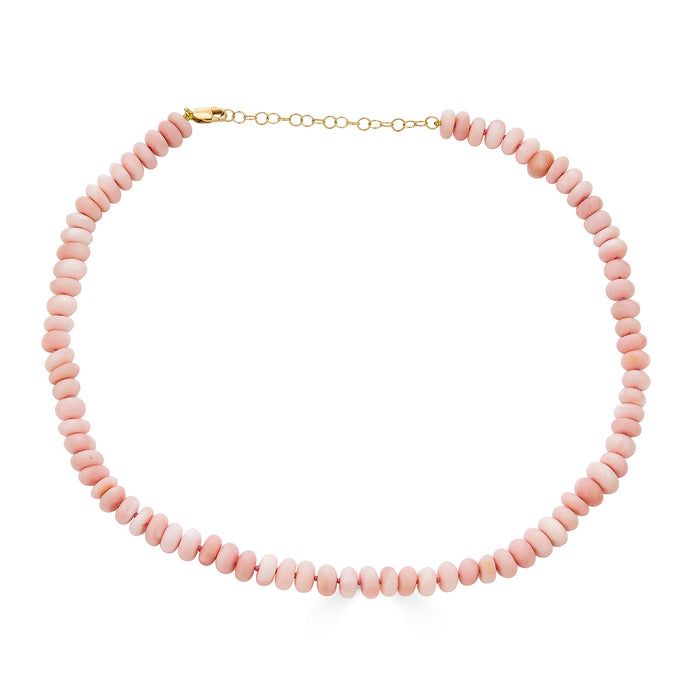 Pink Opal Bead Strand Necklace